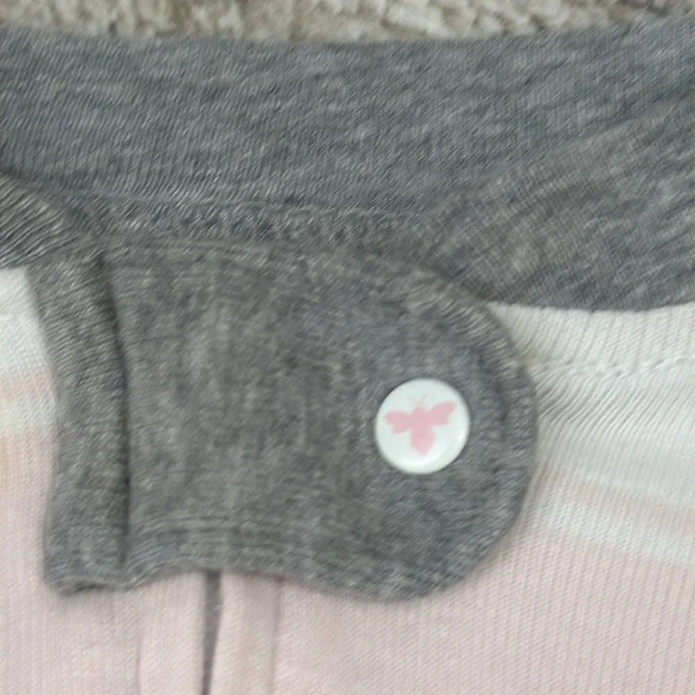 Burt’s Bees Baby Dottie pajamas baby girls 6-9 months pastel pink white stripes
